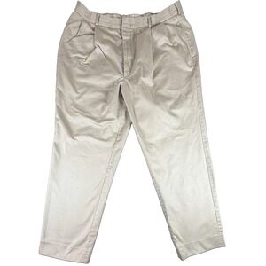 Corbin Golf Pants Mens 38x31 Beige Pleated Chino Classic Fit Twill Cotton Casual